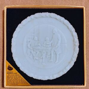 Authentic Vintage Fenton Blue Glass Bicentennial Commemorative Plate